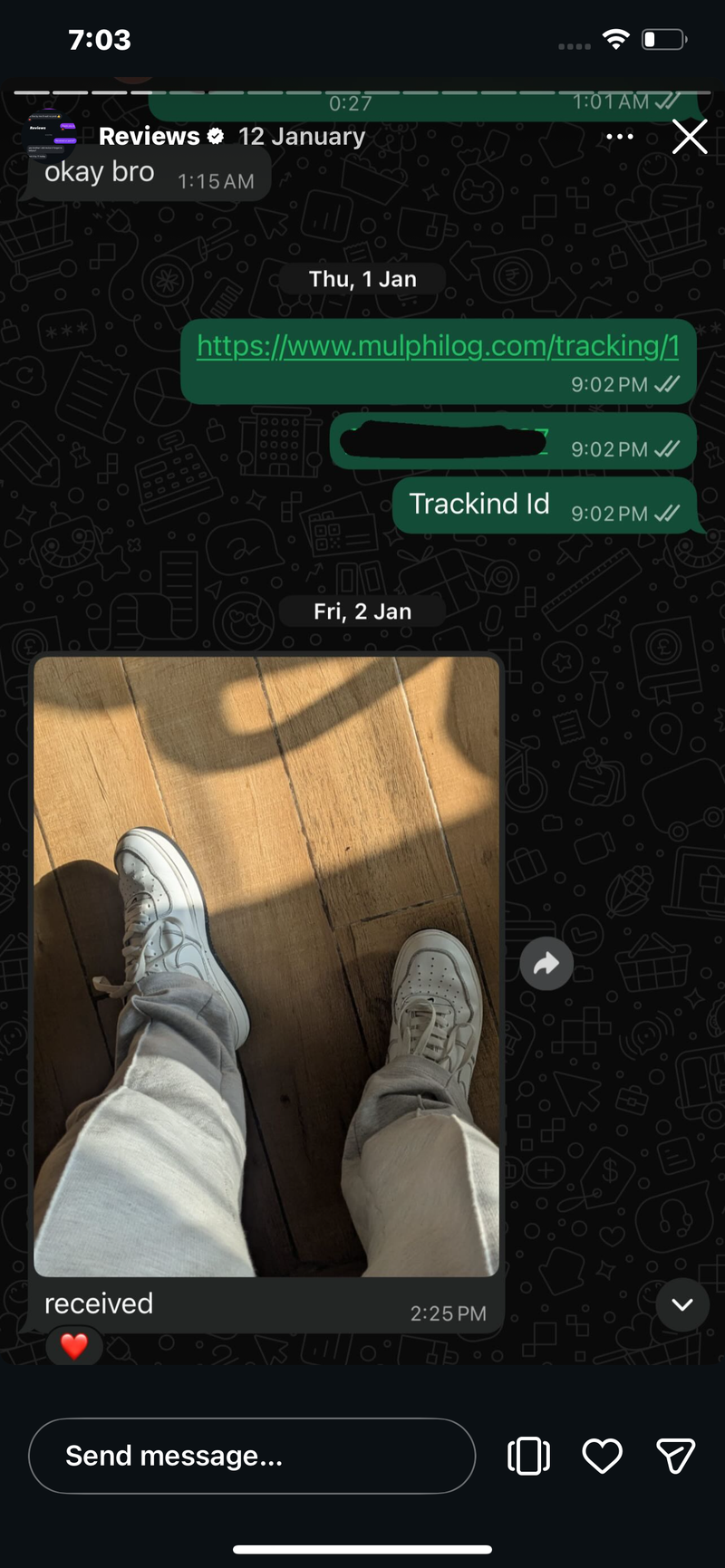 WhatsApp customer review 5
